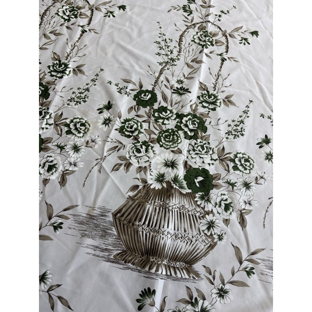 Mid Century Two Tone Floral Bamboo Curtain Panel Set - A Pair 86" - Picture 11 of 16